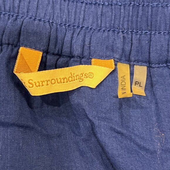 Soft Surroundings Pull On Full Ruffle Hem Midi-Maxi Skirt, Cotton, Blue, LP - Picture 5 of 7